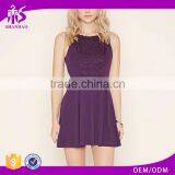 2016 China Supplier Autumn Fashion Style Sleeveless O-neck Ruffle 100%Cotton Ladies Nice Embroidered Dresses thumbnail-1