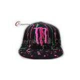 Colored Flat Custom Embroidered Baseball Cap With Raindrop Printing thumbnail-1