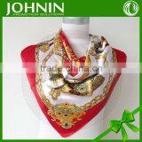 Latest Comfortable Digital Print Colorful JOHNIN Brand Square Silk Satin Scarves thumbnail-5