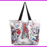 2014 Wholesale Digital Printing Fashion Heavy Duty Canvas Tote Bags