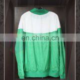 Tailor made Hot sales 2015 Logo Printing White Green Sport Jacket