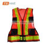 2017 custom PVC reflective strips traffic security vest