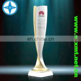 wholesale gold and silver plated zinc alloy metal twisted trophy