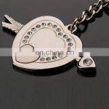 Fashion High Quality Zinc Alloy for Love Diamond Heart and Arrow Keychain thumbnail-2