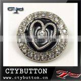 CTYRB-0 (96)beautiful Heart Shape Metal Rhinestone Button for Clothing