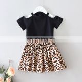 2020 summer baby girls clothes sets off-shoulder tops +Leopard skirts 2 pcs sets kids girls sets