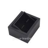 High Quality Black Clamshell Rotating Cufflinks Box Packaging Gift Box thumbnail-4