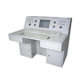 New Design Customized Industrial Broadcast Sheet Metal Fabrication Security Control Room Console Command Center Furniture Monitor Console Equipment Console Worktop Operating   Platform  Industrial Control Operating Desk with LED Lamp