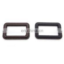 Rectangular Brown Black Custom Waterproof Genuine Leather Covered Belt Buckles thumbnail-3