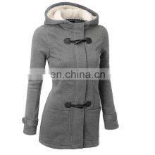 Manufacturer Wholesale Hooded Mid-length Women's Coat With Horns Buckle Plus Size Coat thumbnail-5