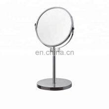 Round Simple Professional Makeup Mirror Flower Shape Base Standing Mirror Makeup Table Frame Chrome Plated Mirror Makeup thumbnail-5