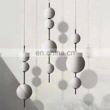 Creative Modern Nordic Chandelier Lamp White Gourd Simple Round Glass Ball LED Indoor Pendant Light