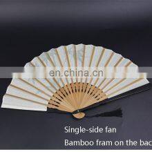 2021 Wholesale Custom Printed Logo Folding High Quality Personalized Bamboo Hand Held Fan thumbnail-4