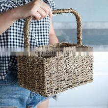 Hot Selling Eco-friendly Seagrass Caddy Organizer Basket for Silverware Kitchen Tools for Home Vietnam Supplier thumbnail-3