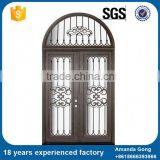 Top Quality Newest Wood Main Door With Wrought Iron Grill Design thumbnail-6