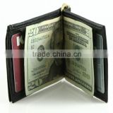 Leather metal money clip with card slot top quality genuine money clip