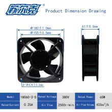180× 180× 60mm Ball Bearing Fan Round 18060 Fan AC 230V Electronics Cooling Motor for Industrial Machinery Systems Computers thumbnail-4