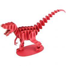 New Design DIY Red Dinosaur Paper Puzzle Model Toys Papercraft World 3D Velociraptor Puzzle Kits for Kid&Adults thumbnail-1