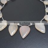 Light Pink Chalcedony Carving Heart Beads 13x41MM 12"Inch.AAA Good Quality On Wholesale Price.
