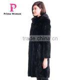 2015 New Design Medium Length Winter Women Coat With Mink Fur Hat Overcoat thumbnail-3