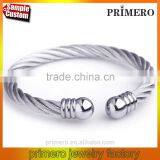 NEW Design Silver With 18K Gold Cable Cuff Bangles Classics Bracelet thumbnail-1