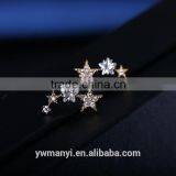 Simple Trendy Styles Gold Plate Rhinestone Star Earring Woman E1946 thumbnail-2