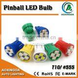 #555 T10 Wedge 6.3V SMD Pinball LED Bulb Blue