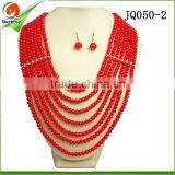 Royal Blue Beaded Necklace Pearl Jewelry Necklace and Earings Set for Sale thumbnail-2