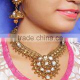 Indian Traditional Kundan Studded Bollywood Style Gold Plated Necklace Sets thumbnail-5
