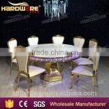 Dubai LED Round Golden Stainless Steel Base Wedding Dining Table for Events thumbnail-3