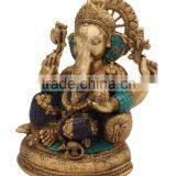 Sitting Ganesha With Couch on One Side 13" thumbnail-2