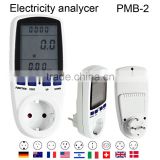 Europe Plug Energy Power Meter Socket with Electricity Usage Monitors
