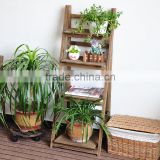 foldable 4-Tiered Wooden Garden Display Ladder