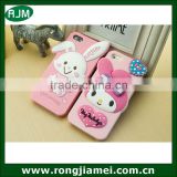 Lovely 3d cartoon design silicone mobile phone cover for apple iphone4/4s/5