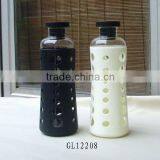 Wide Top Opening Silicone Lid Pyrex Glass Drinking Bottle thumbnail-1