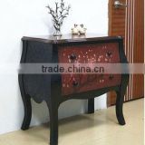 CF30157 Wheatered Black Red Bombay Chest Cabinet Console Table