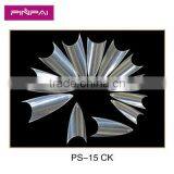 500PCS 10 Size White Clear Nature Sharp Triangle UV Gel False Full Curved Nail Tips