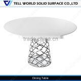 High Glossy Surface Model Table Design Round Rotating Dining Table thumbnail-1