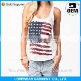 New Fashion Custom Pattern US Flag Womens Tank Top Wholesale thumbnail-1