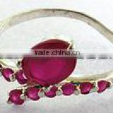SC098 Vintage Silver, 925 sterling silver Rings with Ruby, with Pink Stone Pave Ring
