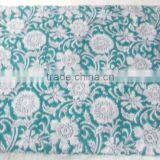 RTHCF-27 Wooden Block Flowers Leaf Printed Cotton Beautiful 100% Export Quality Fabric Traditional Manufacturer Suppliers