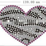 Hot Fix Rhinestone Motif Zebra Heart Design thumbnail-1