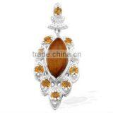 Natural Best Quality Semi Precious Stone Silver Gemstone Pendants thumbnail-1