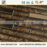 Brown Crystal Strip Glass Mosaic Tile for Balcony Wall Decor thumbnail-4