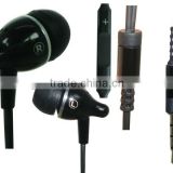 1.2m cord length 3.5mm nickel plug metal handfree earphone with Iphone mic