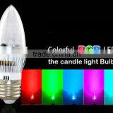 High Quality E27 3W Colorful RGB LED Candle Light Bulb
