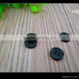 18L Thin Edge 4-hole Resin Black Shirt Button
