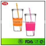 24oz Single Wall Acrylic Beverage Tumbler With Straw thumbnail-3