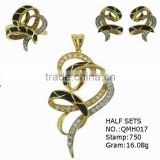 high quality fashion design 18k gold enamel jewelry set QMH017