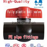 PE pipe fittings fully plastic HDPE ball valve